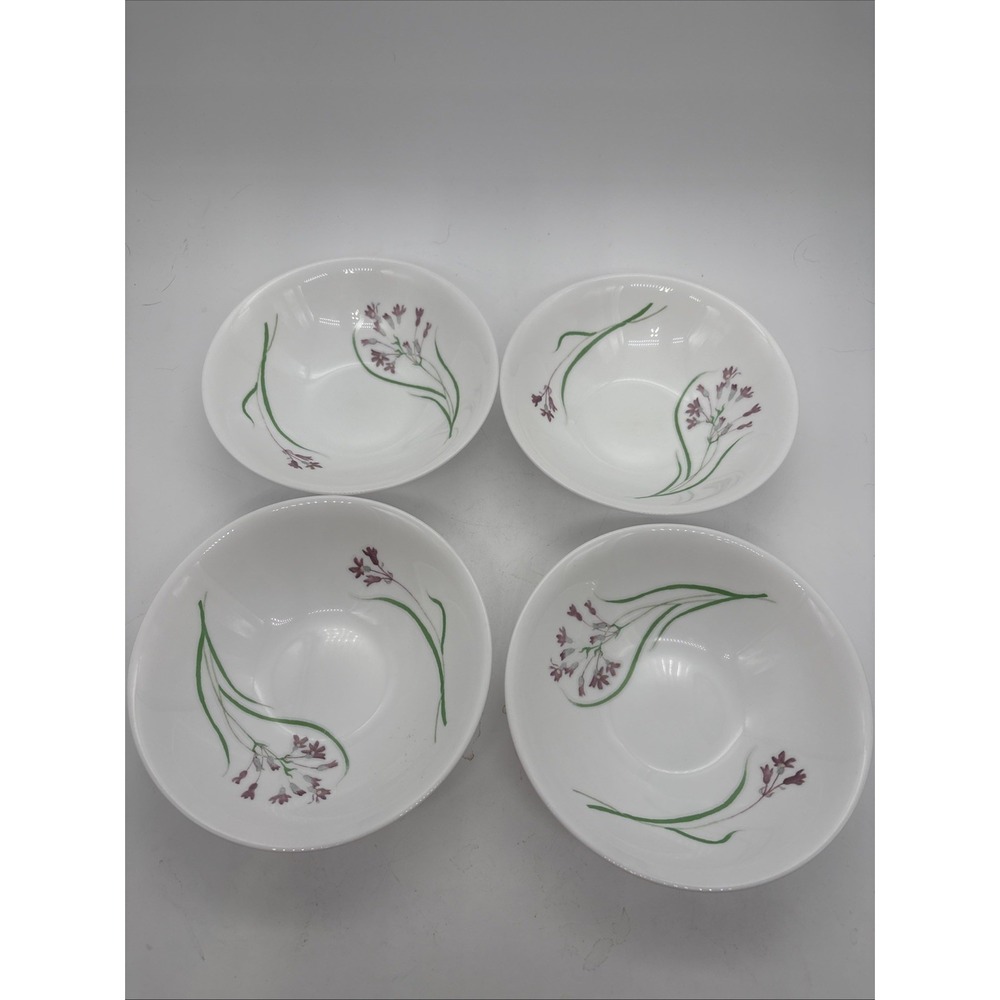 4 Martha Stewart Purple Flowers "Pacific Wildflower" MTW5 Cereal Bowls 6 1/2"